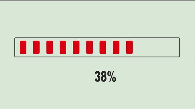 95 Percent Progress Bar Loading Animation with Percentage Counter