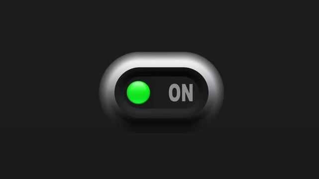 Dark Metallic Toggle Switch OFF to ON Animation