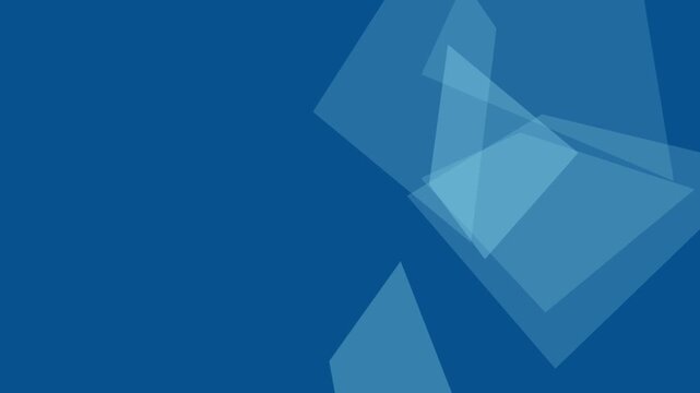 Abstract blue background with geometric shapes and transparent layered rectangles for modern design
