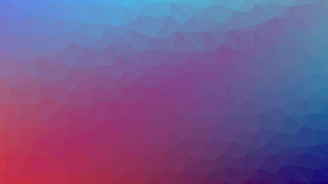 Abstract low poly background with smooth gradient transition from blue to purple and warm orange