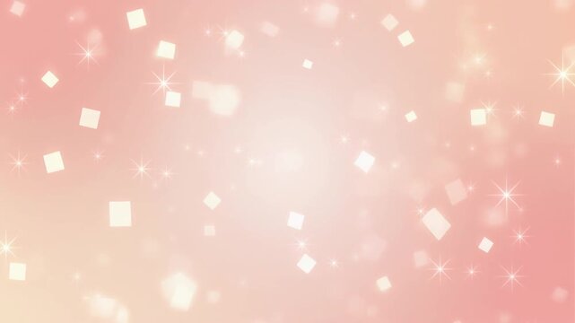 Blush Pink Square Confetti Light Motion Background, Gentle Celebration Concept