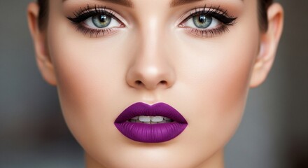 Fototapeta premium Violet Kiss: A Gaze of Amethyst Desire