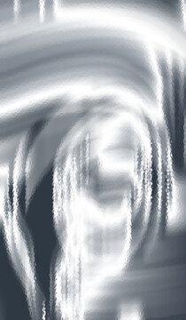 Monochrome abstract background, with silver and, grey blurred light, waves and glass, texture effect