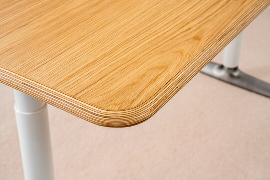 Details of a solid wood business desk