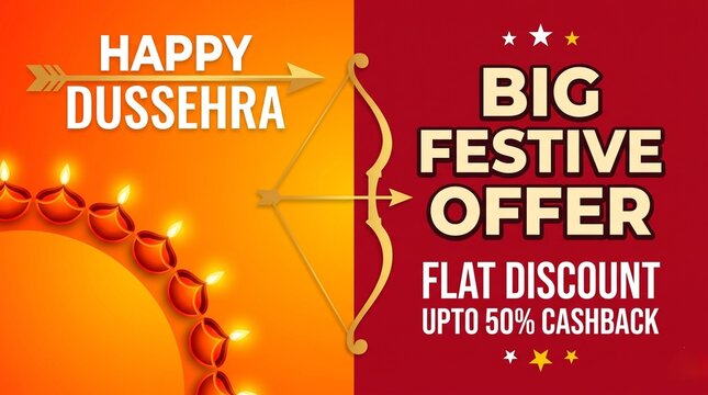 Happy dussehra festival poster design