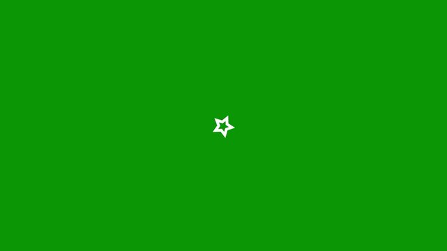 Animated white stars on a green and black background clean motion graphics in video