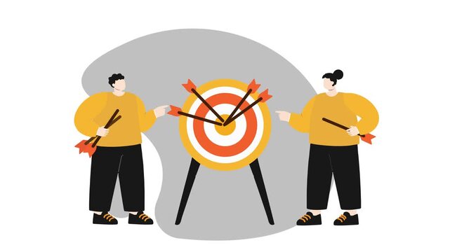 Business Team Target Illustration 2D animation