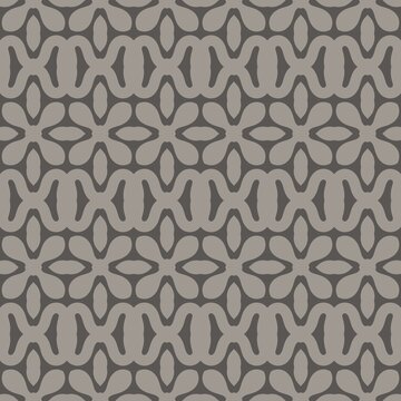 Geometric pattern in muted gray tones. Repeating abstract shapes form a seamless design. Symmetrical motif features interlocking oval forms. Soft gradients create depth without harsh contrast