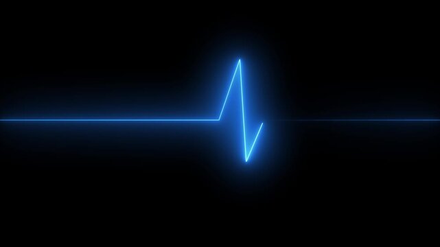 ECG monitor beating heart with a neon electrocardiogram overlay cardiogram line icon animation. seamless loop motion animated motion.4k icon