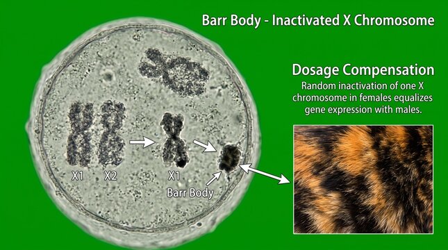 Educational Diagram of Barr Body and X Chromosome Inactivation