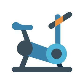 Exercise bike vector graphic, fitness equipment illustration.