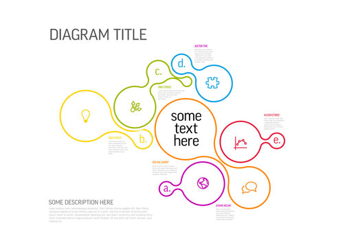 Abstract Business Infographic Template with Colorful Connected Circles