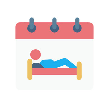 Sick day calendar icon, rest, illness, leave