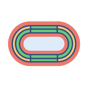 Colorful Running Track Illustration on Black Background Graphic