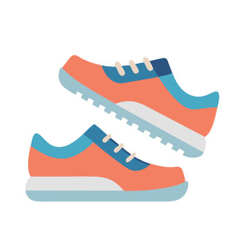 Modern, trendy shoes illustration for workout or street