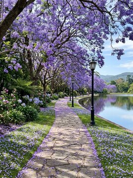 Jacaranda tree path