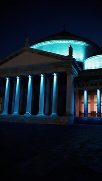 Silhouette of the columns in Piazza del Plebiscito, Naples