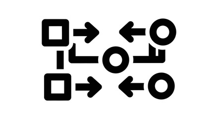 Fototapeta premium Flowchart Diagram with Arrows, Process Steps, and Decision Points