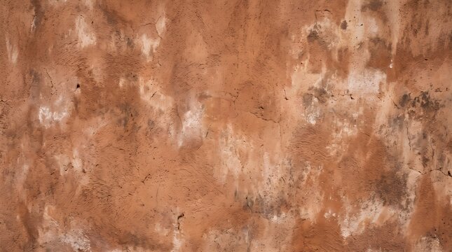 Background Terracotta clay plaster with broad hand trowel strokes