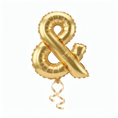 Naklejka premium Golden decorative ampersand symbol with swirls and elegant design