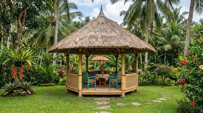 Bamboo garden gazebo