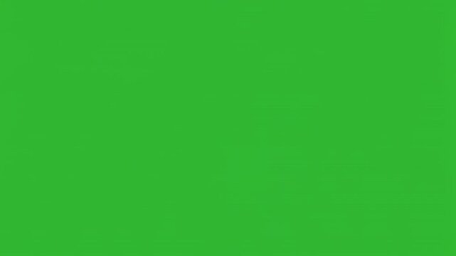 Blue feather floating gently in air with bird silhouette flying past on green screen background