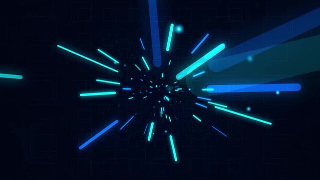 Futuristic Magenta Cyber Grid AI Hyperdrive Warp Tunnel