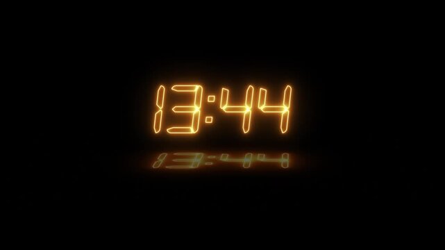 Digital Clock Displays Showing Time Progression Against Black Background with Subtle Reflections