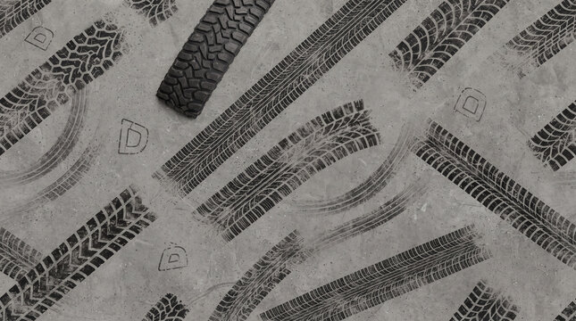 Tire tread pattern texture background for automotive and transport design