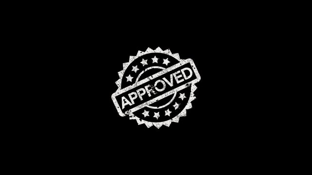 Approved stamp animation with alpha channel