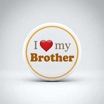 I love my brother pin button badge with red heart affection clothing