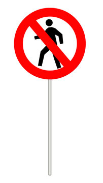 clip art panneau interdit aux pi&eacute;tons, PNG fond transparent