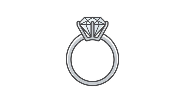 Classic diamond solitaire engagement ring icon