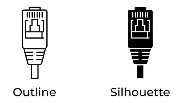 Ethernet Cable Connector Icons
