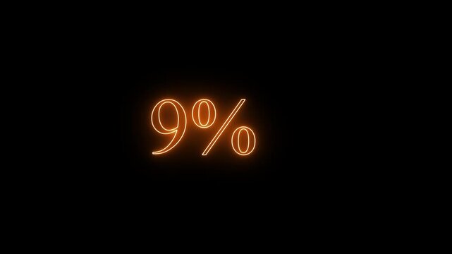 20 second countdown timer animation with neon number text glowing from 20 to 0 with animation. timer 20 sec animation Graphics transparent black background 4k video.