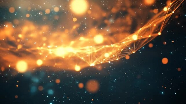 Abstract network connections glowing energy particles digital technology futuristic background