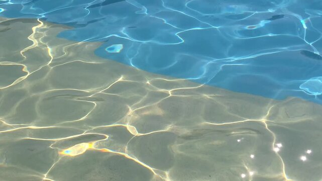 Water patterns in a swimming pool on a sunny day