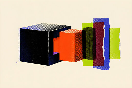 One uniform input row emerging from a black-box form as visibly unequal output shapes for editorial, news, economics, technology, culture and social-commentary campaign