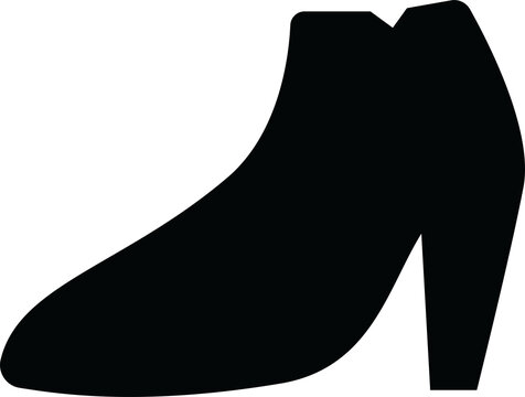 Black women high heel boot shoe fashion symbol isolated on transparent background