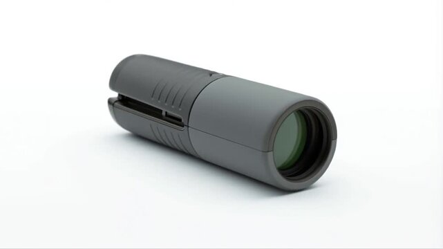 Gray Monocular Optical Device on White Background
