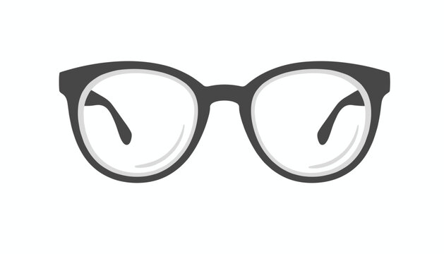 Illustration of a pair of classic black horn rimmed eyeglasses, representing a smart, academic, or hipster style look.