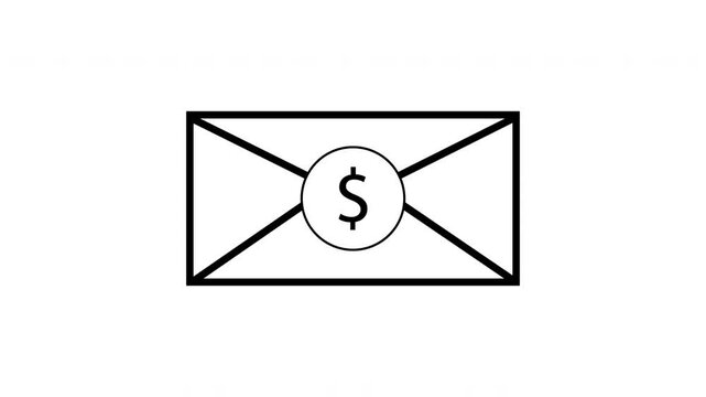 Money Email Payment Message and Financial Communication Animation