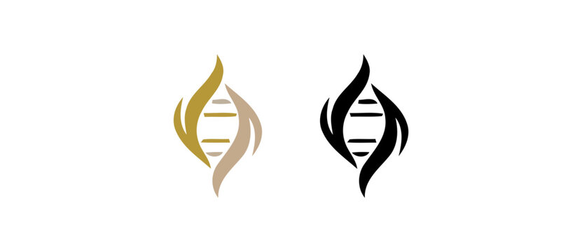 Abstract DNA Helix Double Helix Flame Monogram Logo Concept