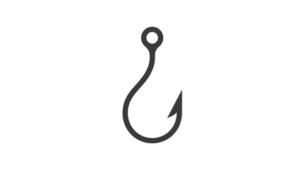 Fototapeta premium Continuous line fishing hook line icon vector