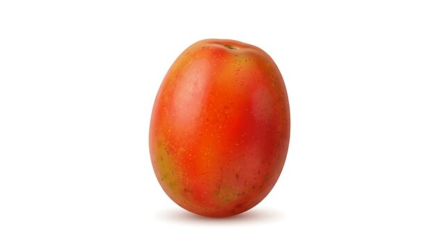 Single ripe red jocote fruit isolated on white background