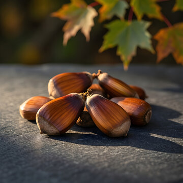 Natural maple seed pods arranged as a sparse botanical study for autumn food, farm retail and harvest-season campaign