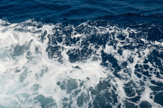 A water splash from an engine of a boat in Parga,Epirus,Greece