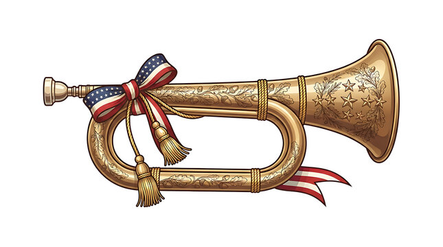 Ceremonial bugle with oak leaf