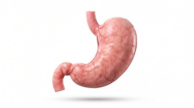 Human Stomach Anatomical Structure Isolated on White Background