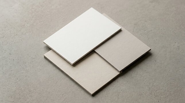 Blank white and colorful paper cards stacked on a textured sage green surface for professional business branding design